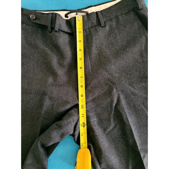 SuitSupply Flannel Trousers Men's Size 30 X 28 Gray Wool Flat Front Dress Pants - Picture 4 of 16
